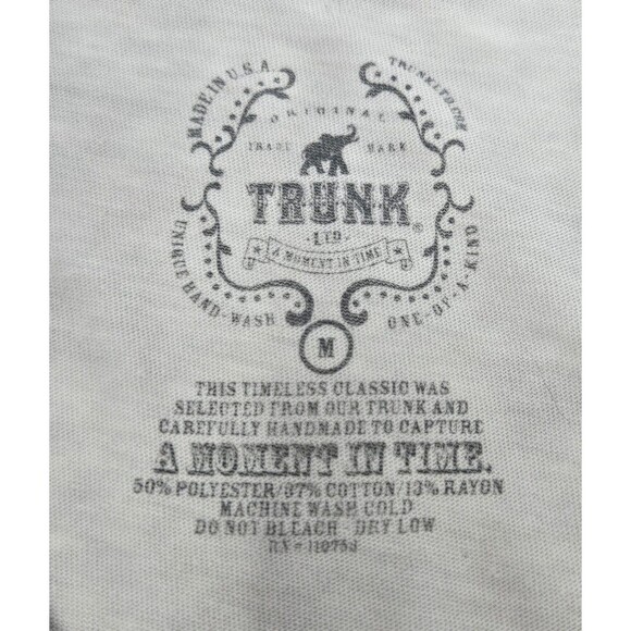 TRUNK LTD BRUCE SPRINGTEEN V-NECK GREY BAND TEE T-SHIRT TOP BORN IN USA WOMEN M - Picture 7 of 9